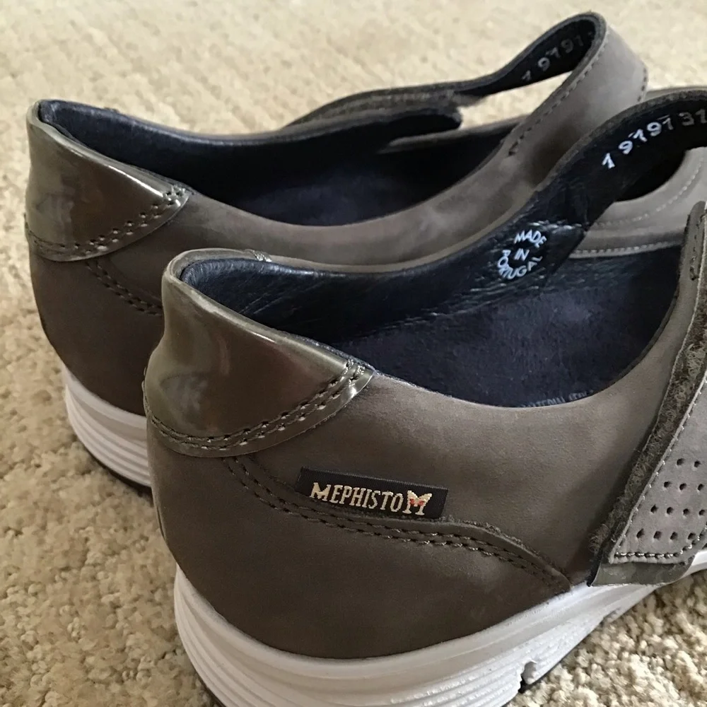 New Mephisto Yelina Suede Wedge Mary Jane Sneakers, Size 8